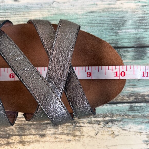 Dansko Veruca Gladiator Sandal Womens Sz 8.5-9 Metallic Gray Leather Wedge Heel - Picture 8 of 14